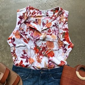 Lucky Brand |  BOHO Cropped Floral Gauzy Top NWT